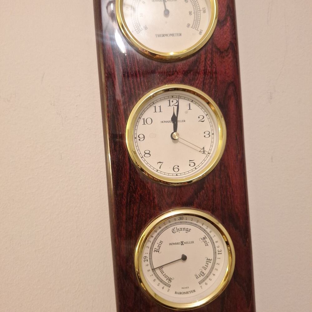 Howard Miller Weather Station Clock Barometer Indoor Thermometer Model 625-249